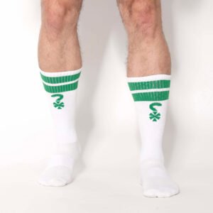 MEDIAS APRIETAS BLANCA FRANJA VERDE